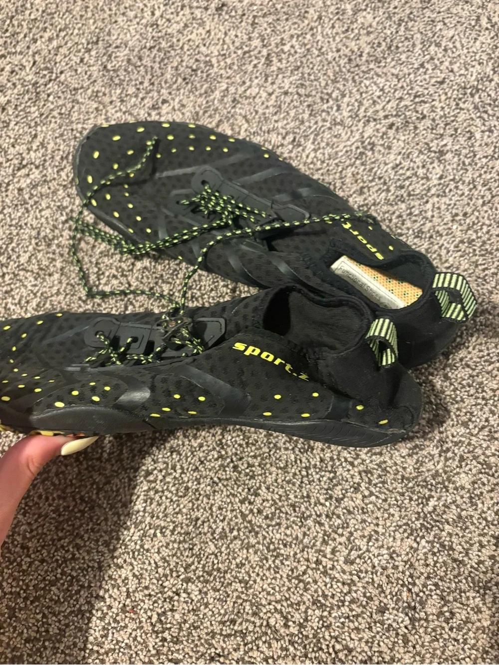 Black and Neon Yellow Water Shoes